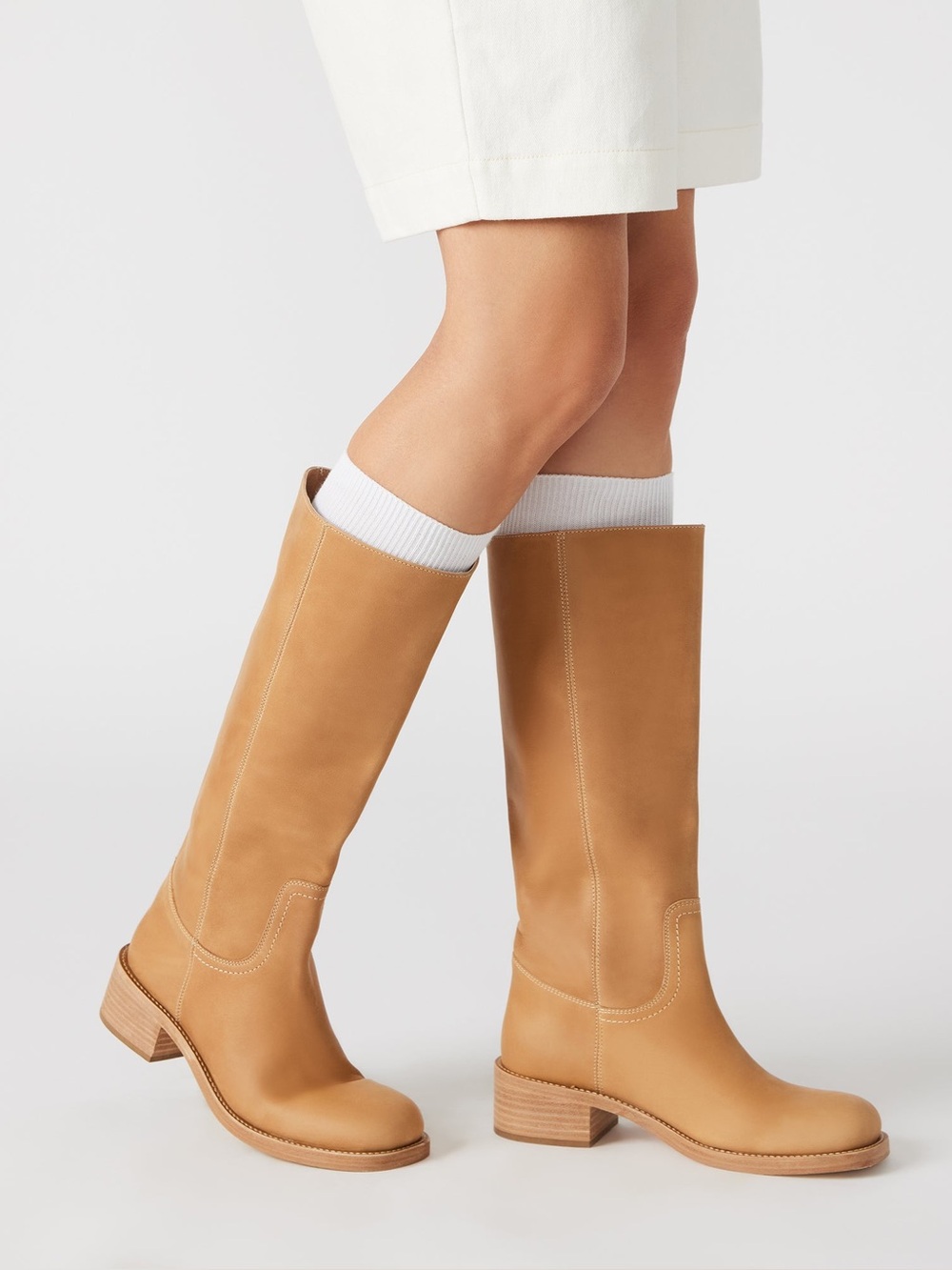Steve Madden Banana Leather Riggs Boots Size 7.5 Wide Calf
